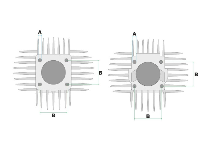 Cilinder Tomos A35 / A52 65cc (44mm) Airsal met membraan (pen 12) product